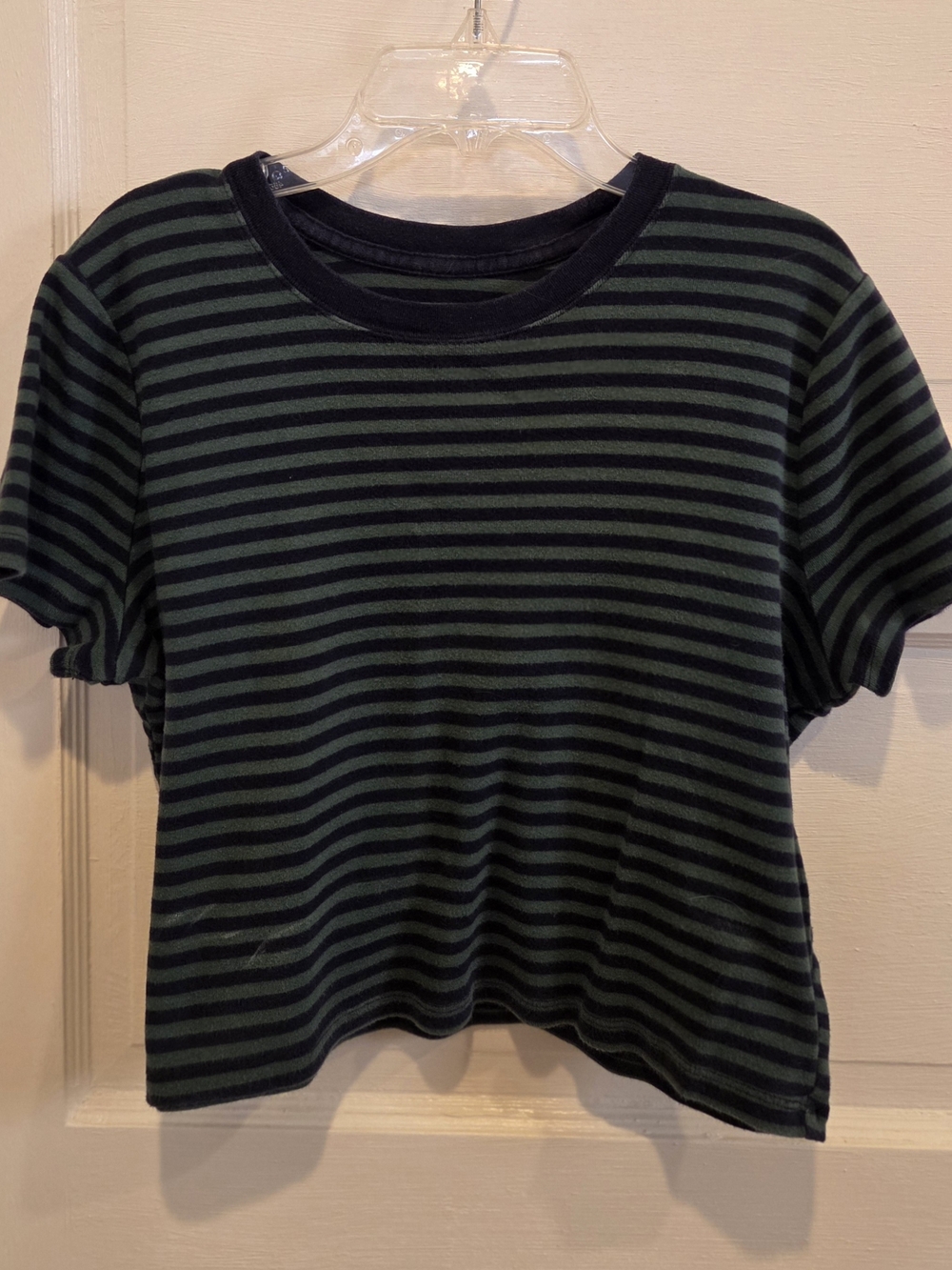 Hollister Navy & Forest Green Striped Tee